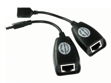 RS PRO USB-Extender, 50m, USB 1.1, CATx 1-Port, 70 X 30 X 19mm Lokales Gerät