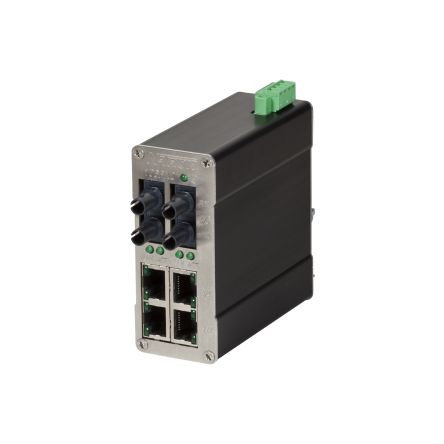Red Lion 106FX2 Unmanaged Ethernet Switch, 4 X RJ45 Für DIN-Schienen, 10 → 30V Dc