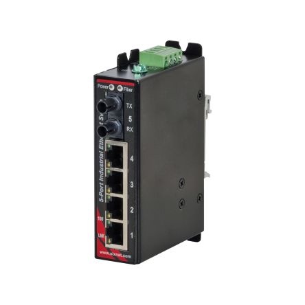 Red Lion Conmutador Ethernet SLX-5ES-2ST, 4 Puertos RJ45, Montaje Carril DIN