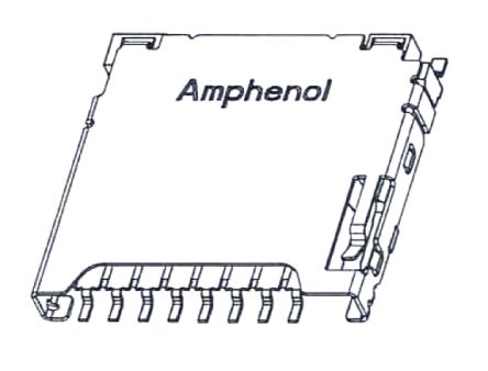 Amphenol ICC Connecteur De Carte Micro SD Droit MicroSD, Raccordement Montage En Surface
