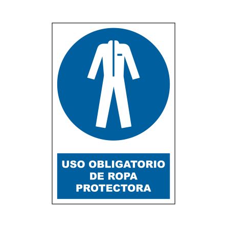 S21 Señalización Señal De Obligación Con Pictograma: Ropa De Protección, Texto En Español, 170mm X 250 Mm