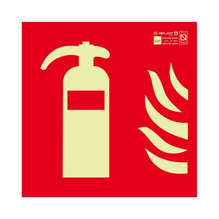 S21 Señalización Señal De Protección Contra Incendios Autoadhesiva Con Pictograma: Extintor Contra Incendios, Texto En Español, 210mm X