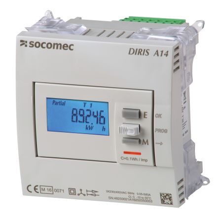 Socomec LCD Einbaumessgerät Für Strom, Frequenz, Leistung, Leistungsfaktor, Spannung H 90mm B 72mm T. 64mm