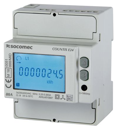 Socomec COUNTIS Energiemessgerät LCD 90mm X 72mm / 3-phasig