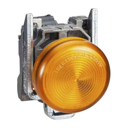 Schneider Electric, Harmony XB4 Orange LED Pilot Light Complete, 22mm Cutout, IP40, IP65, 24V