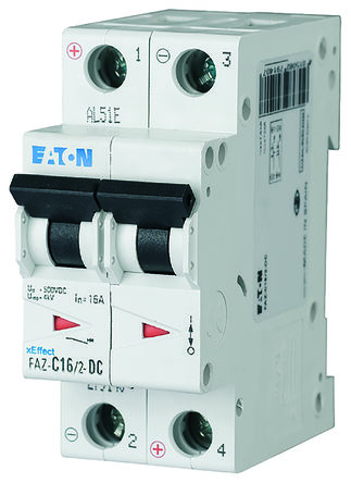 Eaton Moeller Leitungsschutzschalter, 2-polig 4A FAZ-DC DIN-Schienen-Montage