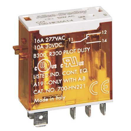 Rockwell Automation Plug In Non-Latching Relay, 6V Ac Coil, 8A Switching Current, DPDT