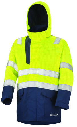 Cepovett Safety Parka Access Haute Visibilité, Multirisque, Jaune/Bleu Marine, Taille L, Mixte