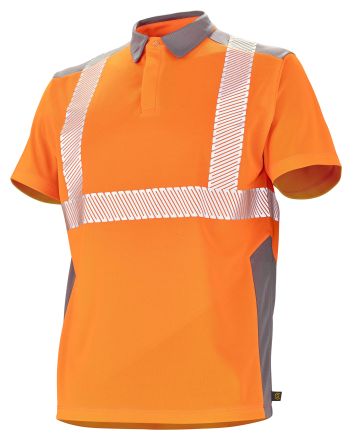 Cepovett Safety Polo Haute Visibilité Manches Courtes, Orange, Taille S, Mixte, Polyester