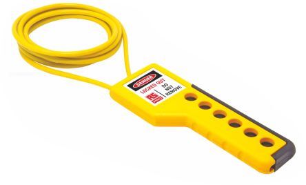 RS PRO PVC Halter Typ Kabelschloss, 1-fach Verriegelung, Ø 4mm, Schwarz, Gelb