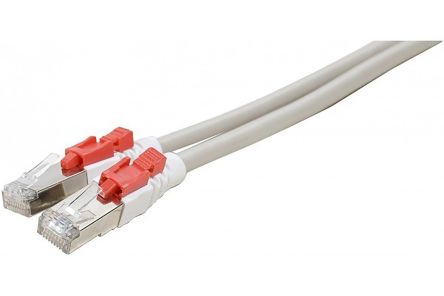 Dexlan Cat6a RJ45 To RJ45 Ethernet Cable, S/FTP, Grey, 1m