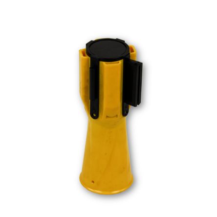 RS PRO ABS Retractable Barrier, Yellow/Black Tape