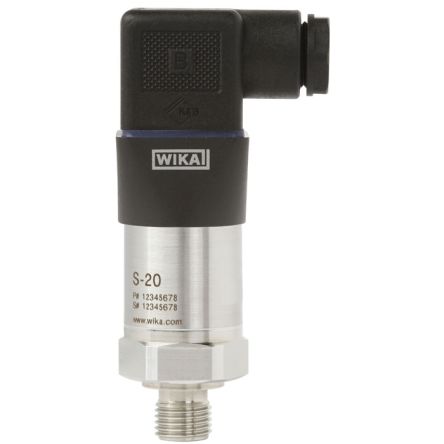 WIKA S-20 Drucksensor -1bar Bis 0bar, 0 → 10 V, Für Flüssigkeit, Gas