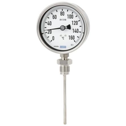 WIKA Zeigerthermometer Rundes Ziffernblatt, 0 → 500 °C, Skalen-Ø 100mm