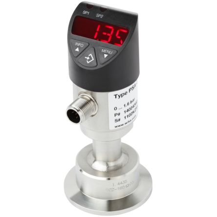 WIKA PSA-31 Series Pressure Sensor, 0bar Min, 10bar Max, PNP Output, Gauge Reading