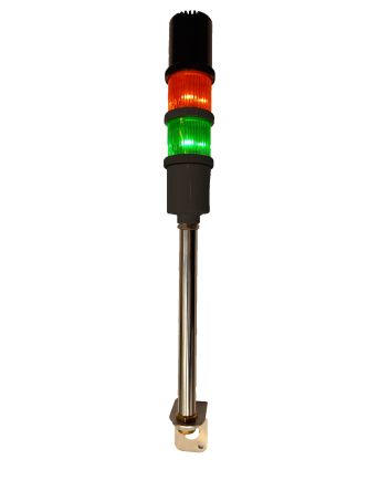 RS PRO Colonnes Lumineuses Pré-configurées à LED Feu Flash, Fixe, Rouge / Vert Avec Buzzer, 24 V (c.a./c.c.)