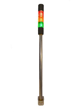 RS PRO LED Signalturm 3-stufig Linse Rot/Grün/Gelb LED Orange, Grün, Rot + Summer Dauer Multifunktion