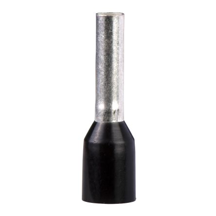 Schneider Electric, DZ5CE Insulated Crimp Bootlace Ferrule, 8mm Pin Length, 2mm Pin Diameter, Black