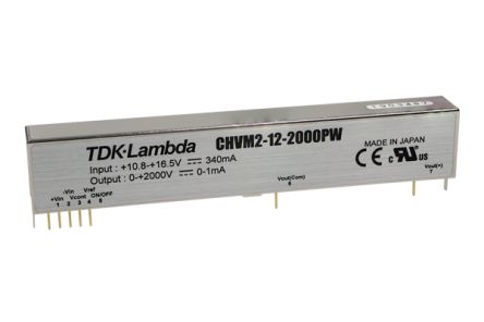 TDK-Lambda DCDC转换器, CHVM系列, 10.8 → 13.2 v 直流输入, 0 → 350V 直流输出, 2.45W
