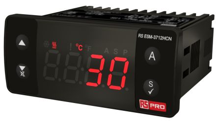 RS PRO Zweipunkt-Temperaturregler Tafelmontage, 1 X Relais Ausgang/ PT100 Eingang, 24 V, 77 X 35mm