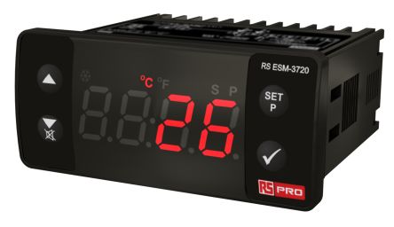 RS PRO PID控制器, 100 → 240 V电源, 继电器输出, 开/关，PID控制器, 77 x 35mm