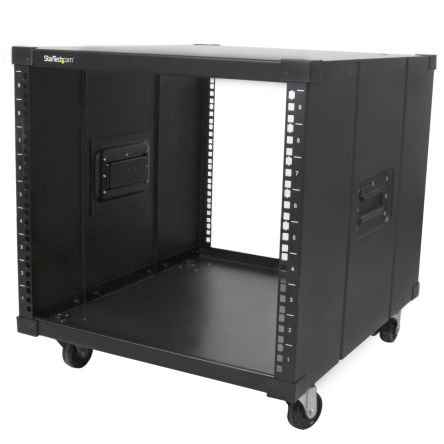 StarTech.com 9U服务器机架, 黑色, 带4 柱框架, 477mm高