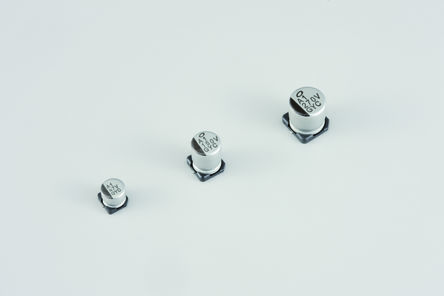 Nichicon, SMD Leitfähiges Polymer-Hybrid Alu Kondensator, Elko 68μF / 50V Dc, Ø 8mm X 10mm, Bis 135°C