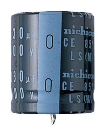 Nichicon Snap-In Aluminium-Elektrolyt Kondensator 2200μF / 100V Dc, Ø 30mm X 30mm, +85°C