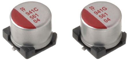 Nichicon, SMD Alu-Polymer Leitfähig Festelektrolytkondensator 470μF / 6.3V Dc, Ø 8mm X 6.7mm, Bis 105°C