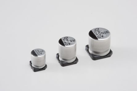 Nichicon, SMD Aluminium-Elektrolyt Kondensator 220μF / 35V Dc, Ø 6.3mm X 7.7mm, Bis 105°C