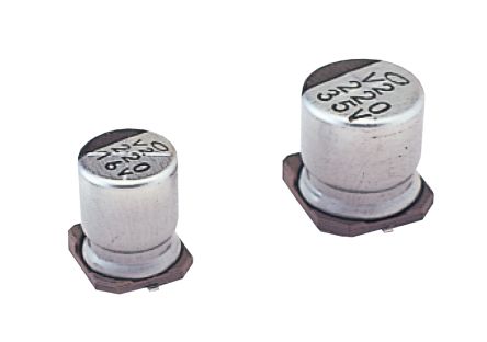 Nichicon, SMD Elektrolyt Alu Kondensator, Elko 47μF / 35V Dc, Ø 6.3mm X 5.8mm, +85°C