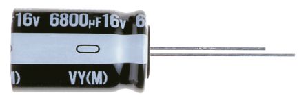 Nichicon Condensador Electrolítico De Aluminio Electrolítico, 330μF, 10V Dc, Mont. Pasante, 6.3(Dia.) X 11mm, Paso 2.5mm