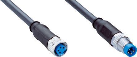 Sick 传感器执行器电缆, YF8U14系列, 4芯, M8转M8