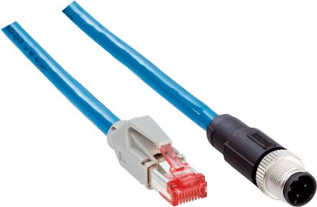 Sick YM2D24 Ethernetkabel Cat.5, 2m Patchkabel, A M12 Stecker, B RJ45
