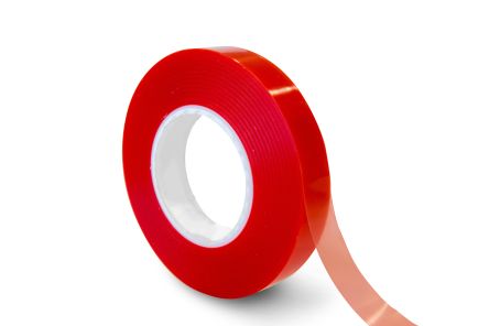 RS PRO Ruban Adhésif Double Face En Polyester Rouge F40, 12mm X 50m X 0.2mm