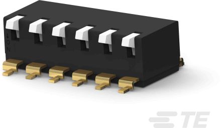 TE Connectivity 6 Way Surface Mount DIP Switch SPST, Side Actuator