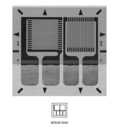 Micro-Measurements Dehnungsmessstreifen Aus STC 13 Aluminium ±5%, 350Ω, 2-Element-T-Rosette
