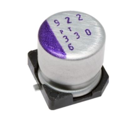 Panasonic SVPT, SMD Alu-Polymer Leitfähig Festkondensator 680μF ±20% / 2.5V Dc, Ø 6.3mm X 6.4mm, Bis 105°C