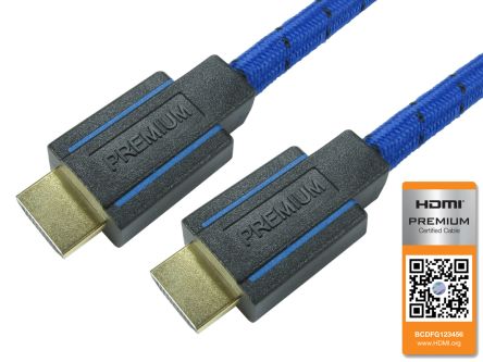 NewLink HDMI-Kabel A HDMI Stecker B HDMI Stecker Premium-Hochgeschwindigkeit 4K @ 60Hz Max., 3m, Schwarz/Blau