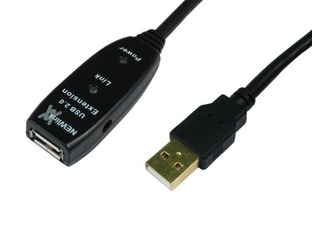 NewLink Cable USB 2.0, Con A. USB A Macho, Con B. USB A Hembra, Long. 15m
