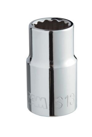 SAM 1/2 In Drive 28mm Standard Socket, 12 Point, 45 Mm Overall Length