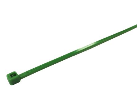 RS PRO Cable Tie, 150mm X 3.6 Mm, Green Nylon