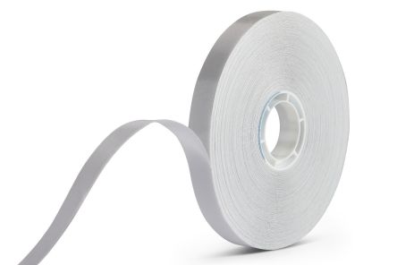 RS PRO White Double Sided Paper Tape, Non-Woven Backing, 15mm x 50m