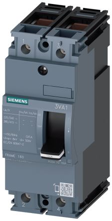 Siemens 3VA1 Leitungsschutzschalter, 2-polig 100A SENTRON DIN-Schienen-Montage