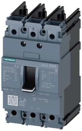 Siemens 3VA5 Leitungsschutzschalter, 3-polig 600A SENTRON DIN-Schienen-Montage