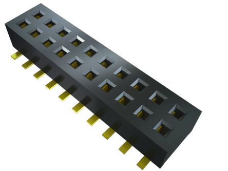 Samtec Conector Hembra Para PCB Ángulo De 90° Serie CLP CLP-115, De 30 Vías En 2 Filas, Paso 1.27mm, Montaje