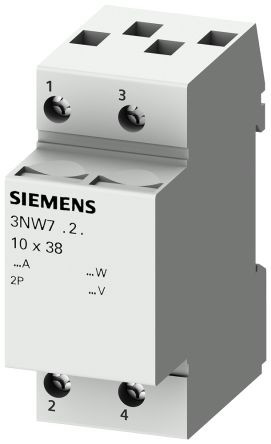 Siemens 32A Rail Mount Fuse Holder For 10 X 38mm Fuse, 2P, 690V