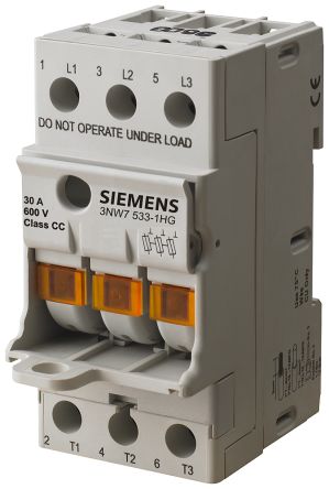 Siemens Sicherungshalter Für Hutschienenmontage SENTRON 30A 600V 3P-polig