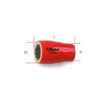 BETA Bussola Bussola Standard Isolata 910MQ-B 16, 16mm, Attacco Quadrato 3/8 Poll., Lunghezza 45 Mm