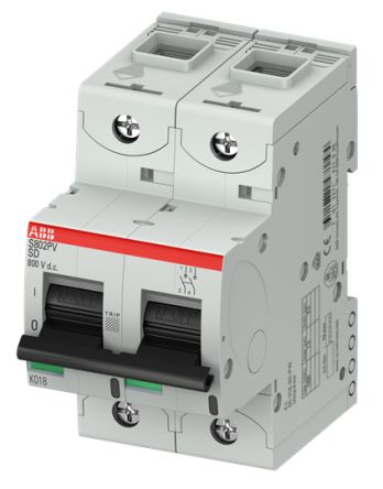 ABB S800PV Leitungsschutzschalter, 2-polig 32A DIN-Schienen-Montage